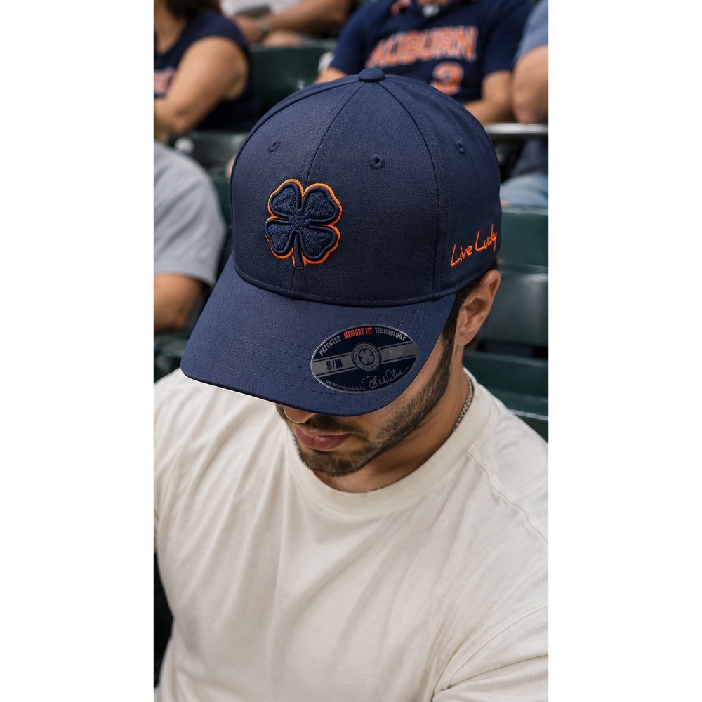 Black Clover Auburn Tigers Hat Navy Blue Orange Live Lucky Memory Fit S/M Cap